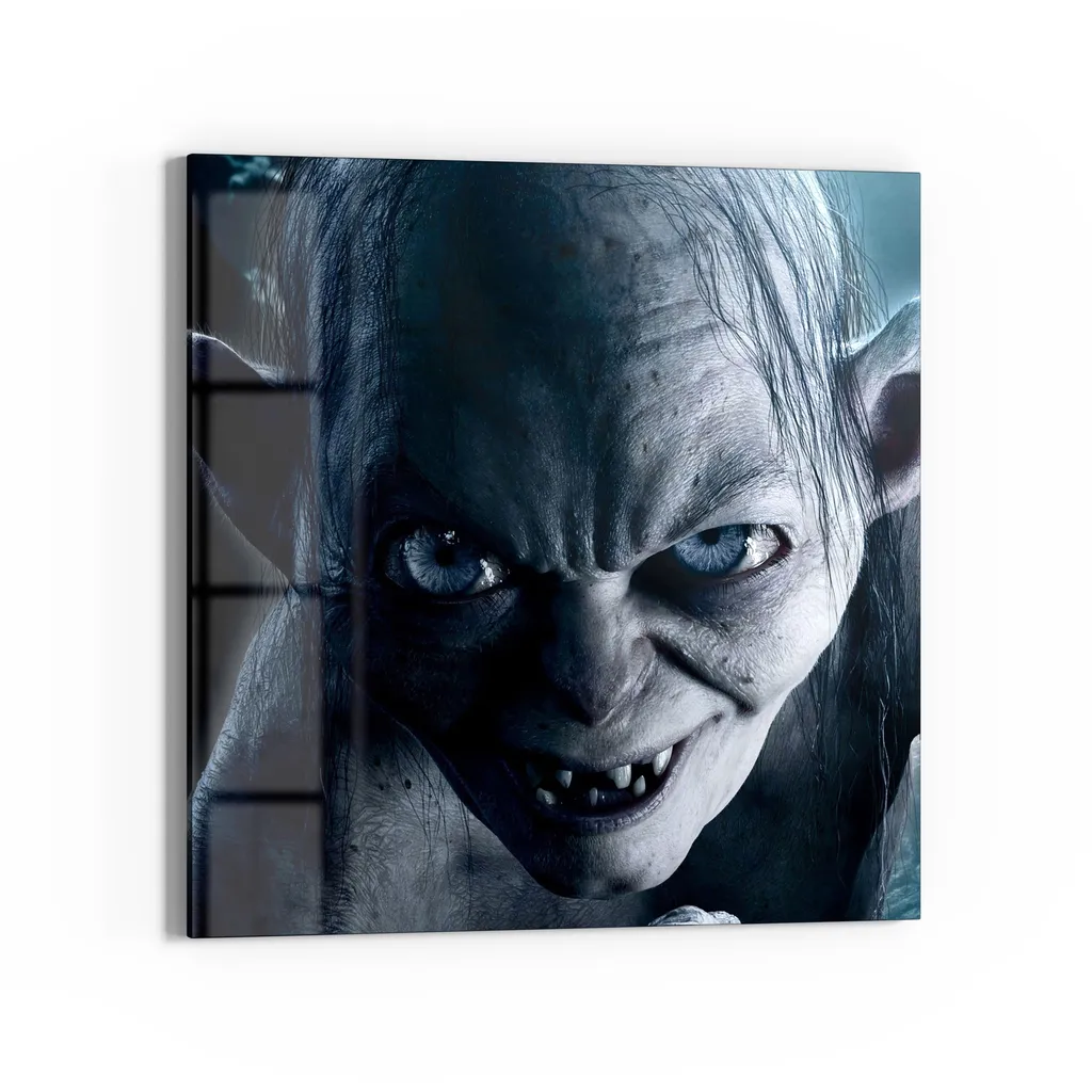 DEQORI Magnettafel Glas 30x30 cm 'Gollum Nahaufnahme (HdR)' beschreibbar Whiteboard